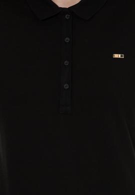 Kadın Siyah Basic Polo Yaka Sweatshirt - 50261237040