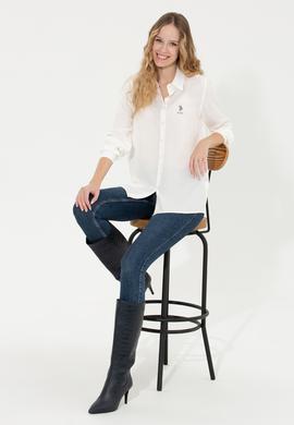 Kadın Ekru Uzun Kollu Gömlek - 50262295002