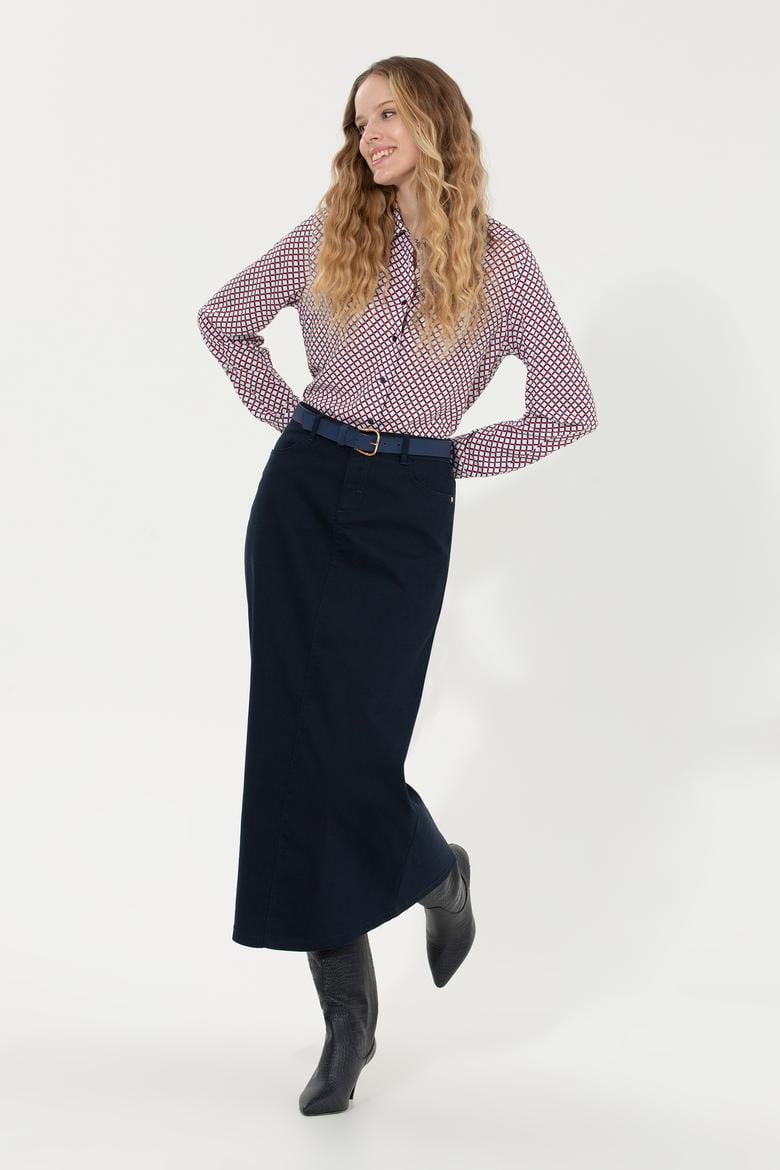 Kadın Kırmızı Uzun Kollu Gömlek - 50262299002