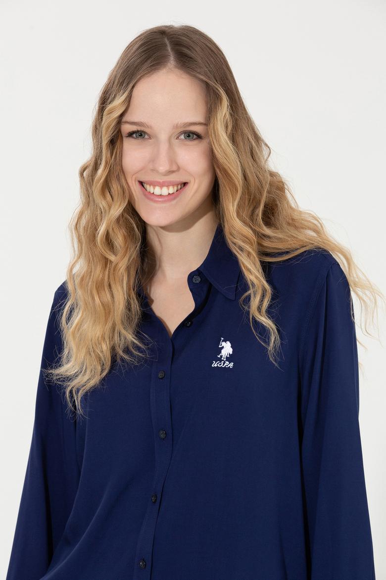 Kadın Lacivert Uzun Kollu Gömlek - 50262295011