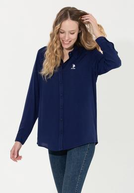 Kadın Lacivert Uzun Kollu Gömlek - 50262295011