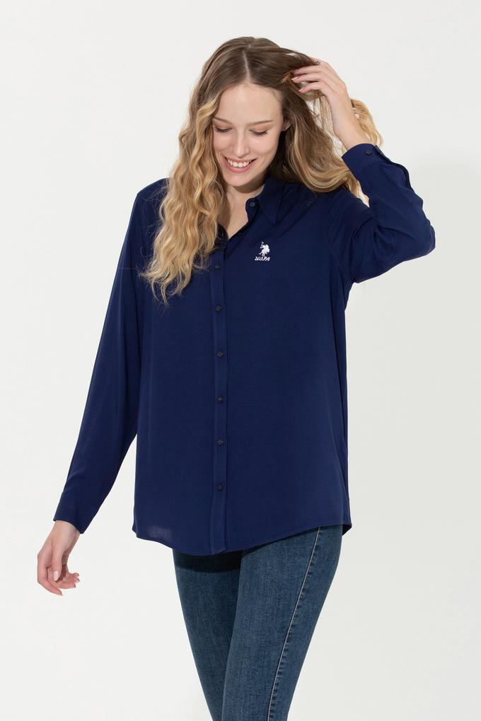 Kadın Lacivert Uzun Kollu Gömlek