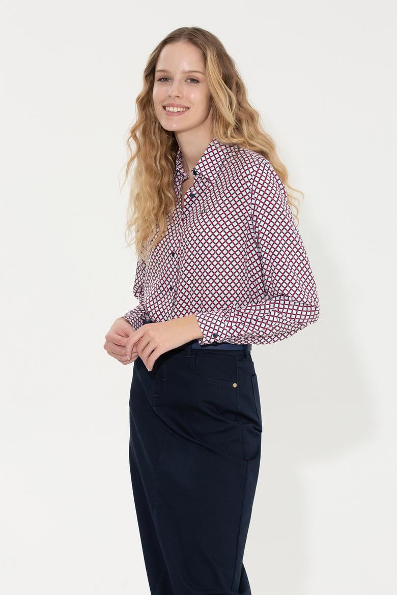 Kadın Kırmızı Uzun Kollu Gömlek - 50262299002