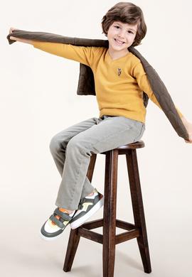 Erkek Çocuk Safran Bisiklet Yaka Triko Kazak - 50255664026