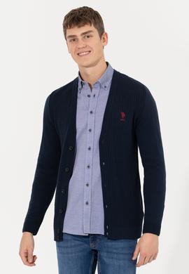 Erkek Lacivert Basic Triko Hırka - 50253442005