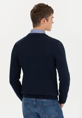 Erkek Lacivert Basic Triko Hırka - 50253442005