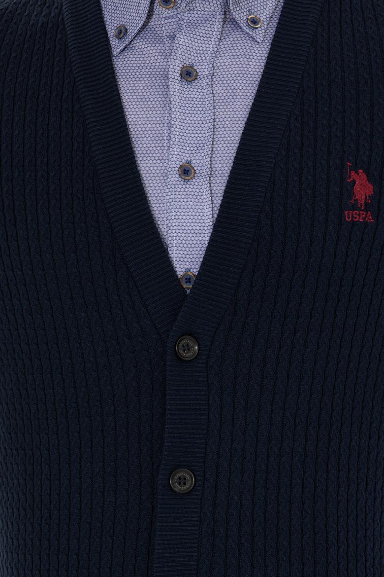 Erkek Lacivert Basic Triko Hırka - 50253442005