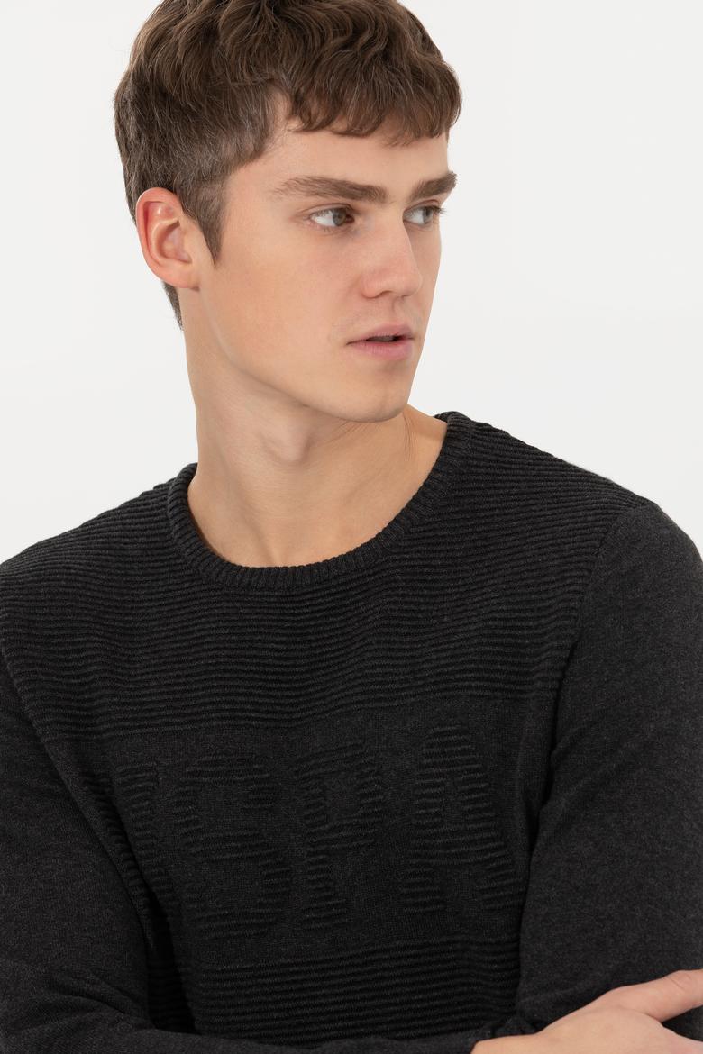 Erkek Antrasit Melanj Kazak - 50256256038