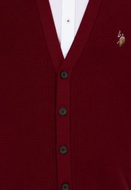 Erkek Bordo Basic Triko Hırka - 50251881022