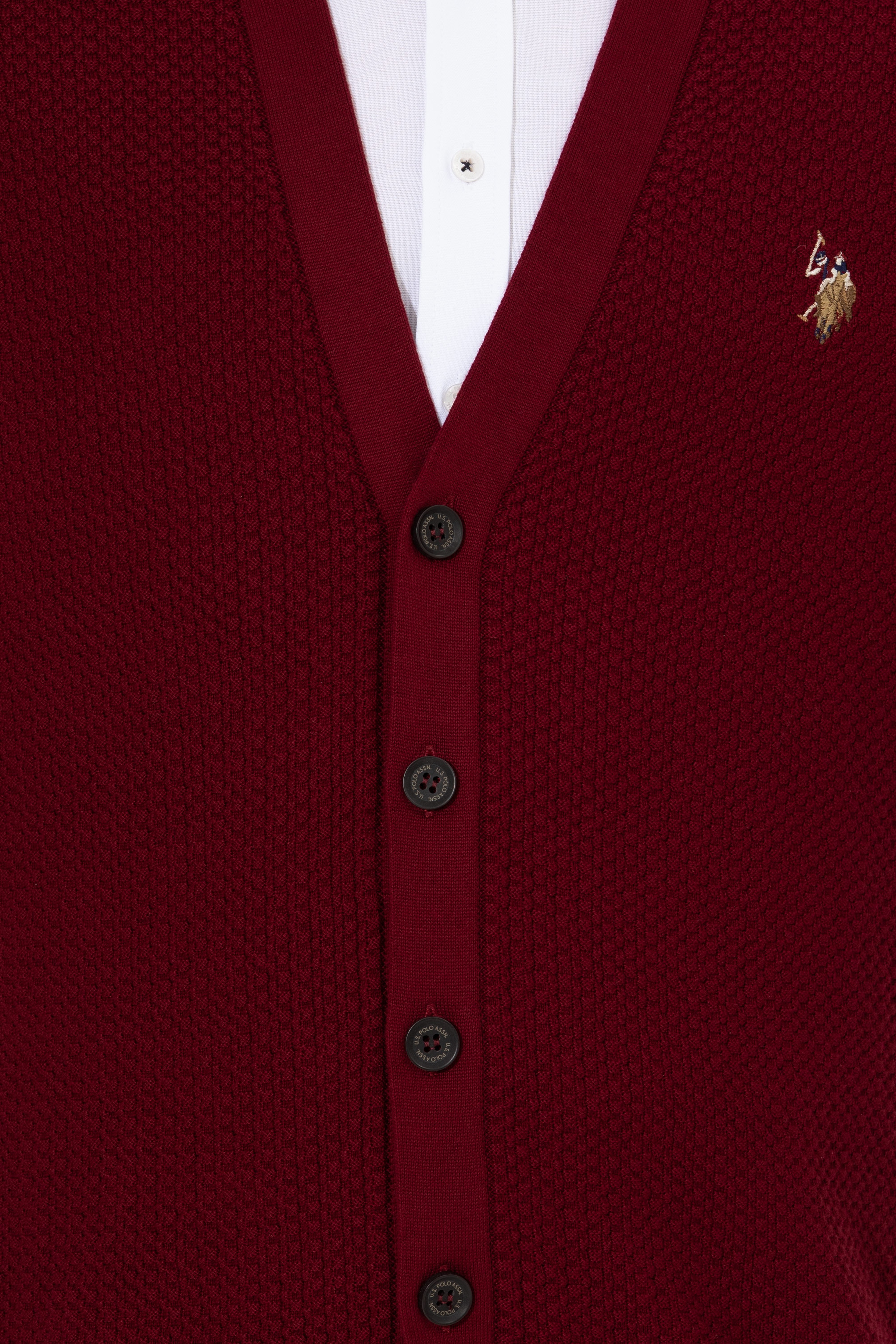 Erkek Bordo Basic Triko Hırka - Image 6