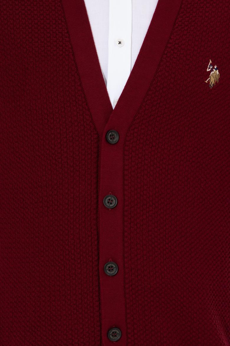 Erkek Bordo Basic Triko Hırka - 50251881022