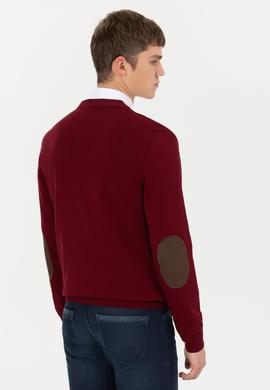 Erkek Bordo Basic Triko Hırka - 50251881022