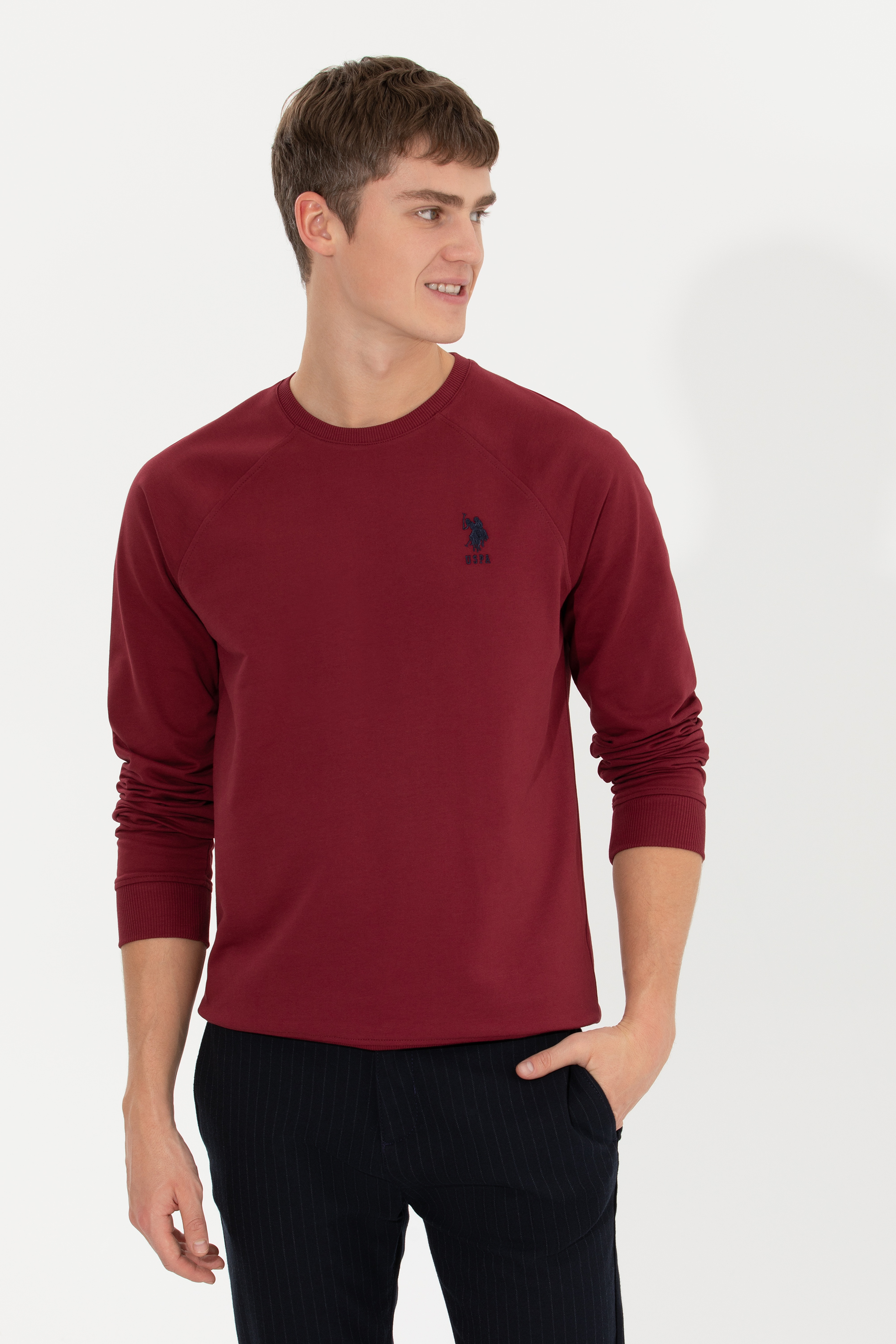 Erkek Vişne Basic Sweatshirt - Image 1