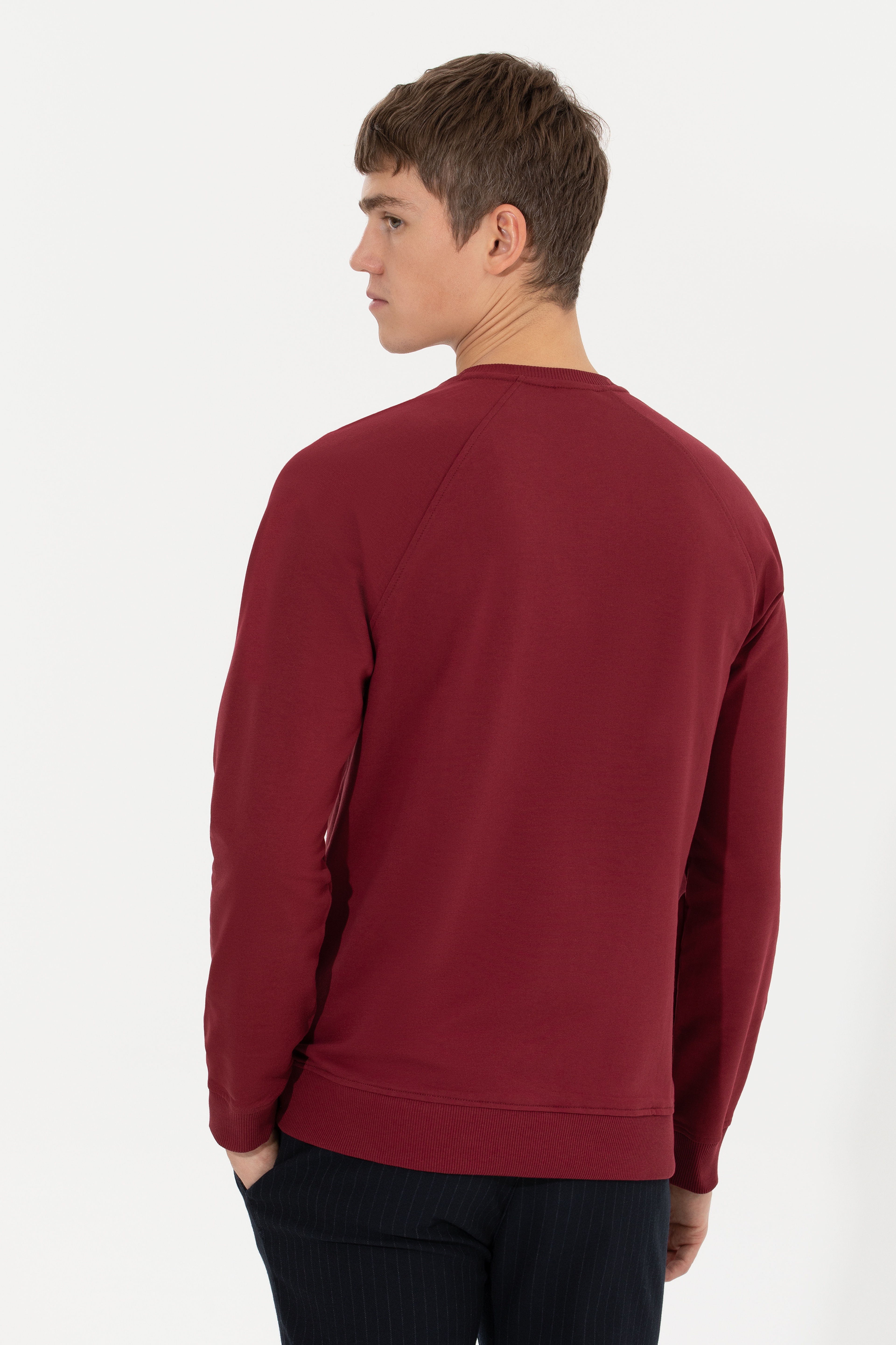 Erkek Vişne Basic Sweatshirt
