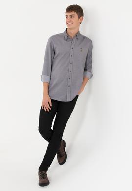 Erkek Antrasit Uzun Kollu Basic Gömlek - 50256733020