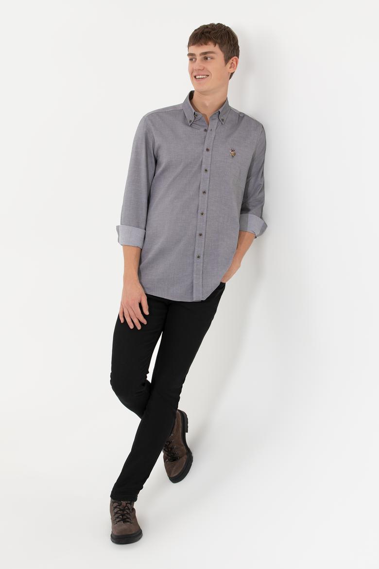Erkek Antrasit Uzun Kollu Basic Gömlek - 50256733020