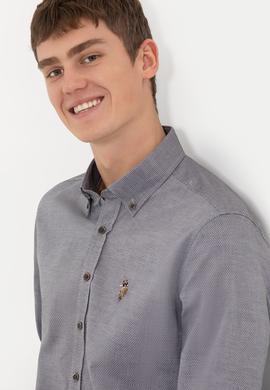 Erkek Antrasit Uzun Kollu Basic Gömlek - 50256733020