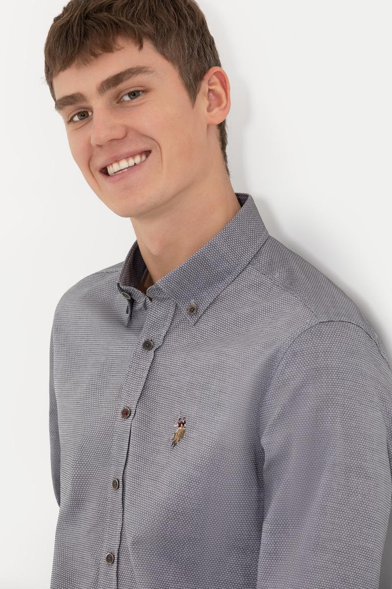 Erkek Antrasit Uzun Kollu Basic Gömlek - 50256733020