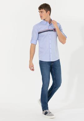 Erkek Mavi Uzun Kollu Gömlek - 50257007016