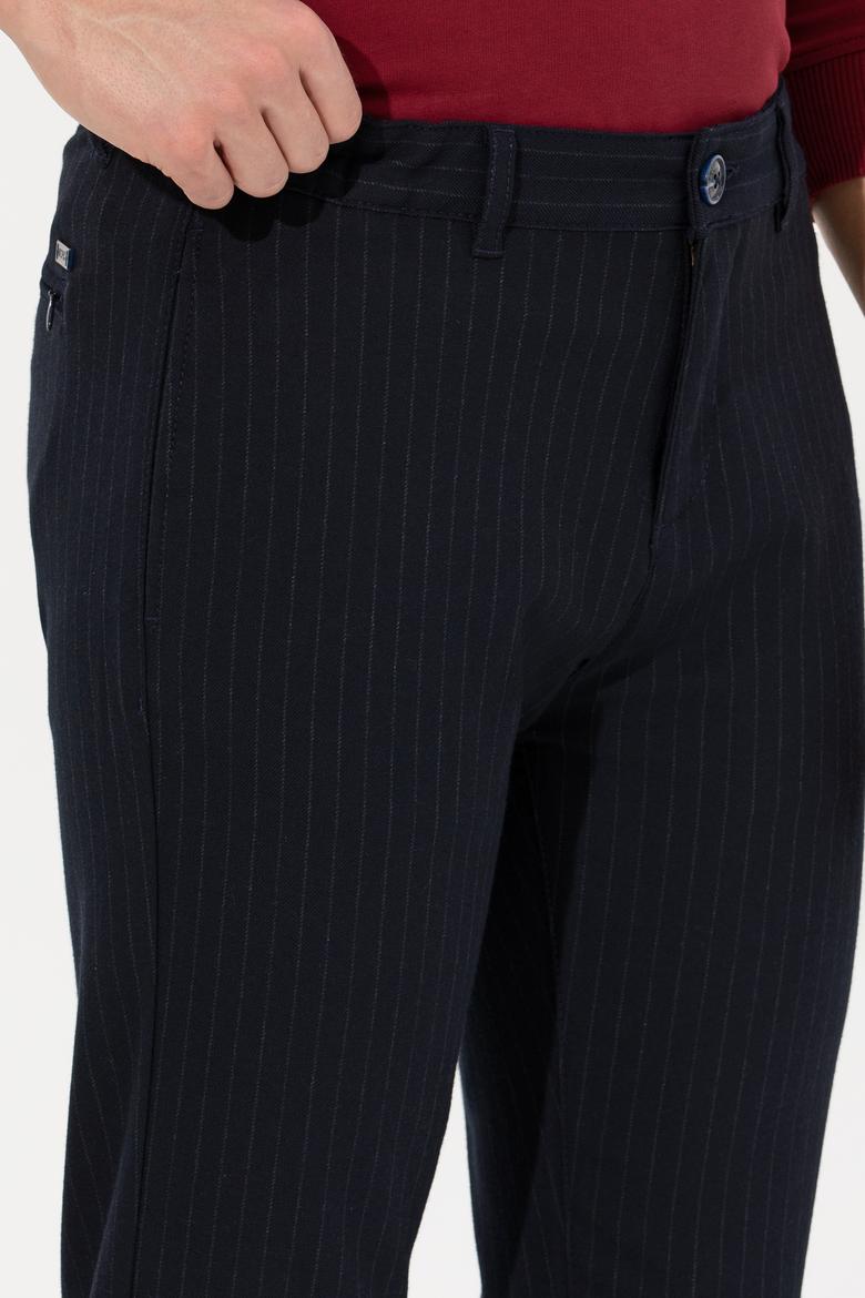 Erkek Lacivert Kanvas Pantolon - 50256594018