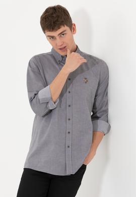 Erkek Antrasit Uzun Kollu Basic Gömlek - 50256733020