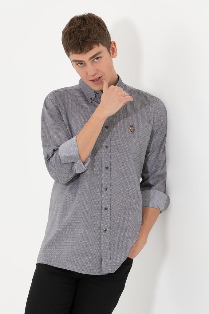 Erkek Antrasit Uzun Kollu Basic Gömlek