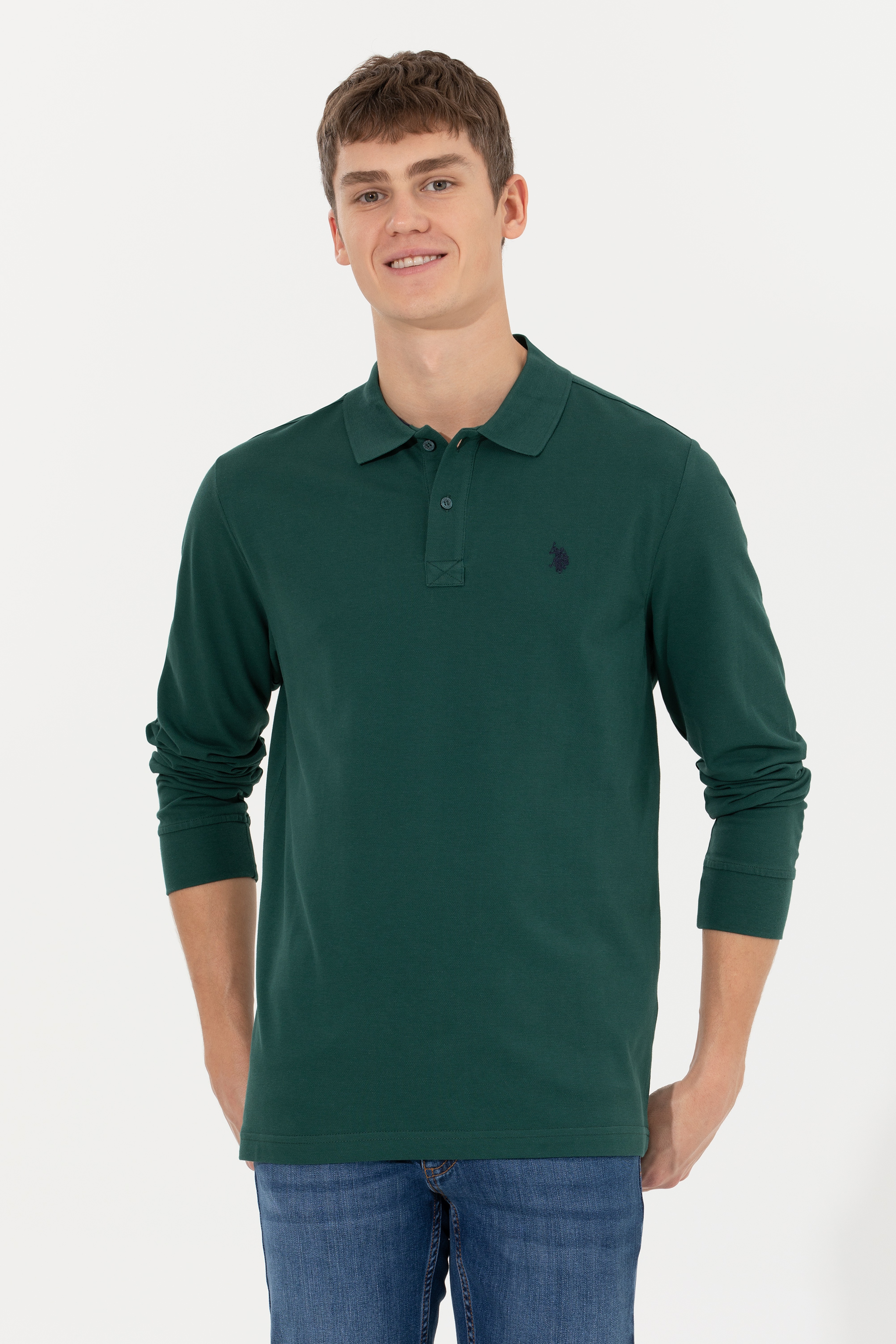 Erkek Yeşil Basic Sweatshirt - Image 3