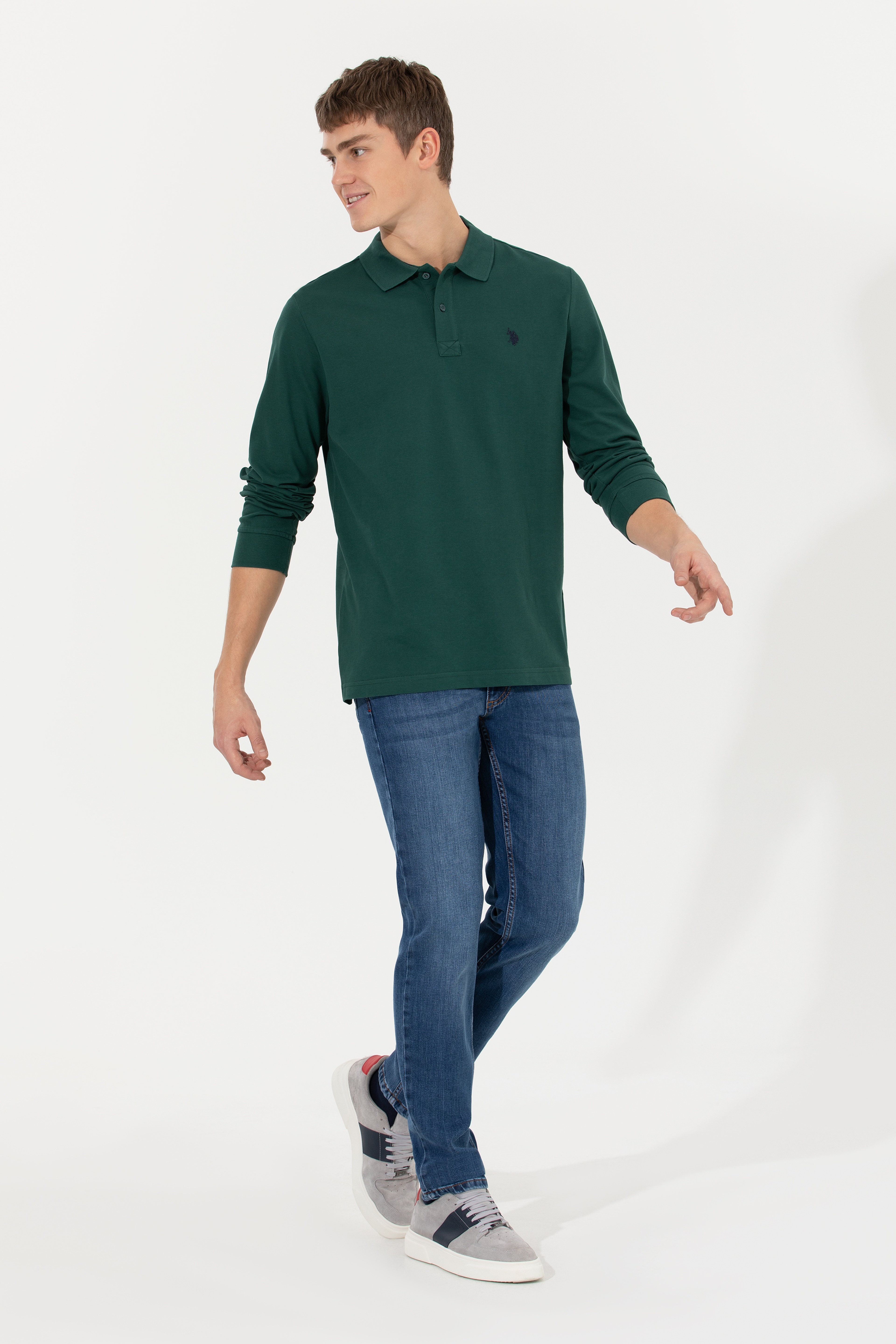 Erkek Yeşil Basic Sweatshirt - Image 4