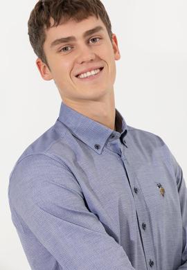 Erkek Lacivert Uzun Kollu Basic Gömlek - 50256733047