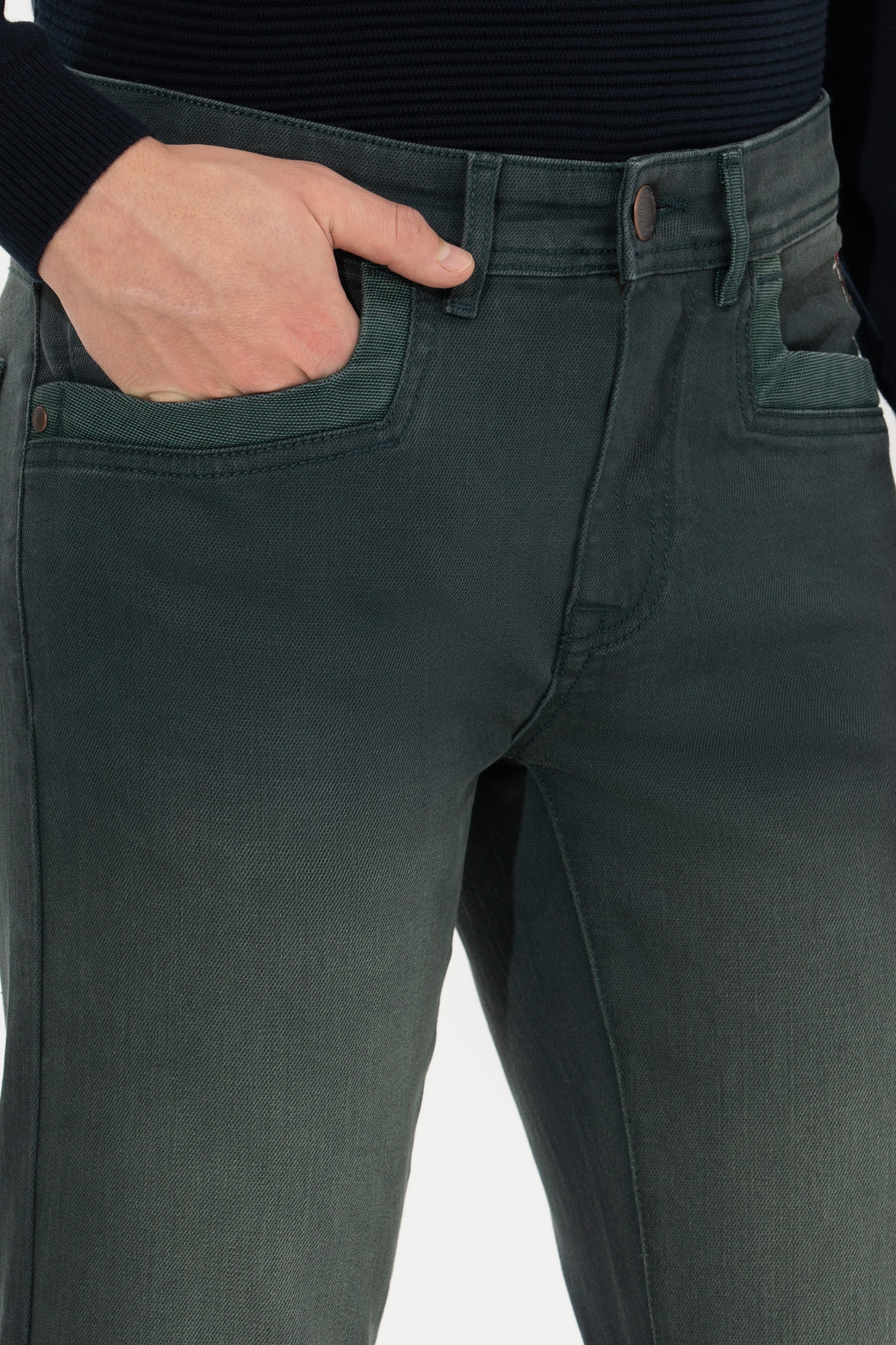 Erkek Yeşil Jean Pantolon - Image 5