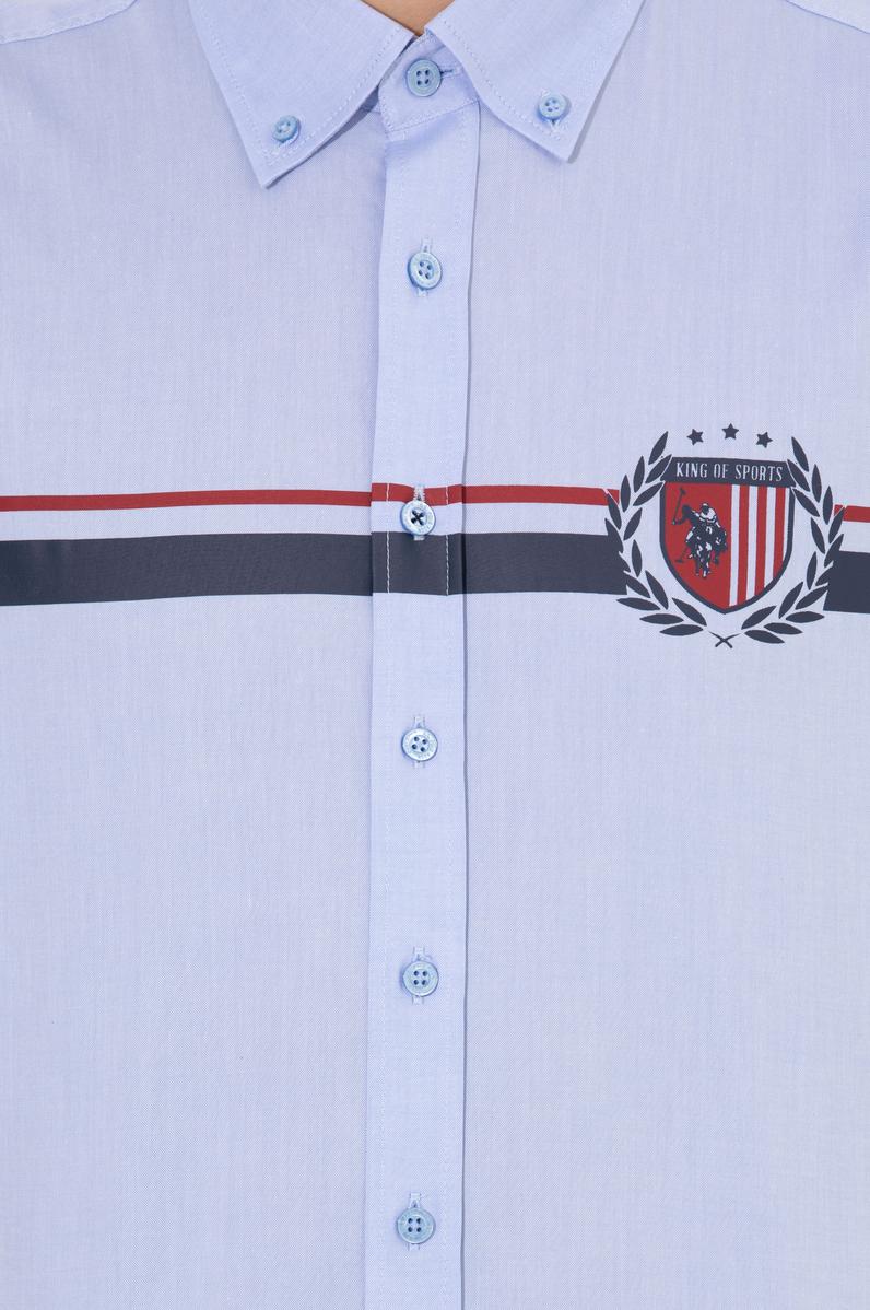 Erkek Mavi Uzun Kollu Gömlek