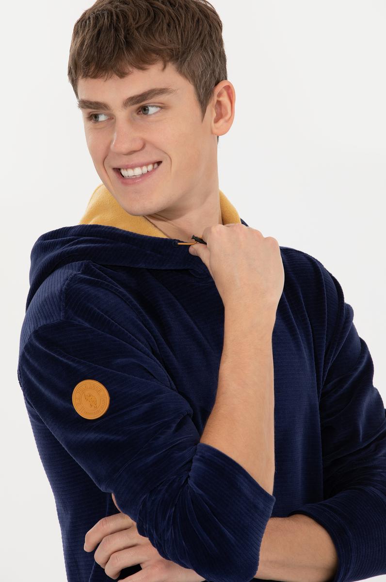 Erkek Lacivert Kapüşonlu Sweatshirt