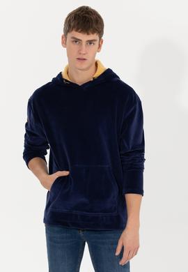 Erkek Lacivert Kapüşonlu Sweatshirt - 50253913005