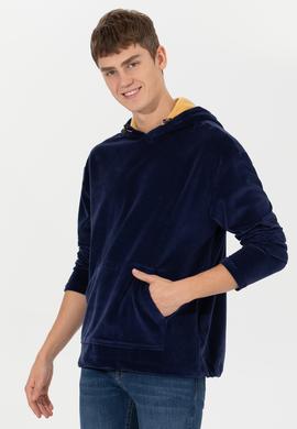 Erkek Lacivert Kapüşonlu Sweatshirt - 50253913005
