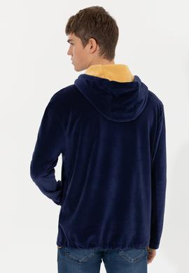 Erkek Lacivert Kapüşonlu Sweatshirt - 50253913005