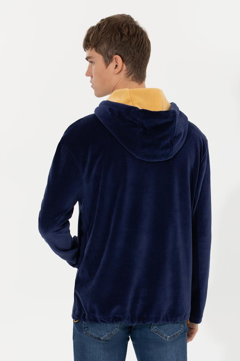 Erkek Lacivert Kapüşonlu Sweatshirt - 50253913005
