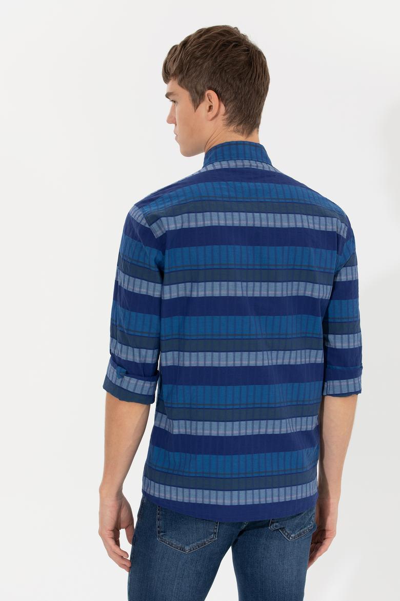 Erkek Mavi Uzun Kollu Gömlek - 50253871001