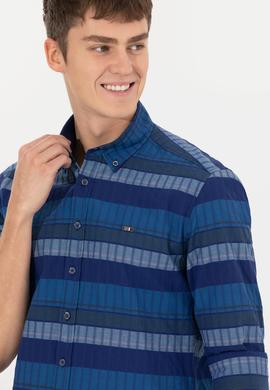 Erkek Mavi Uzun Kollu Gömlek - 50253871001