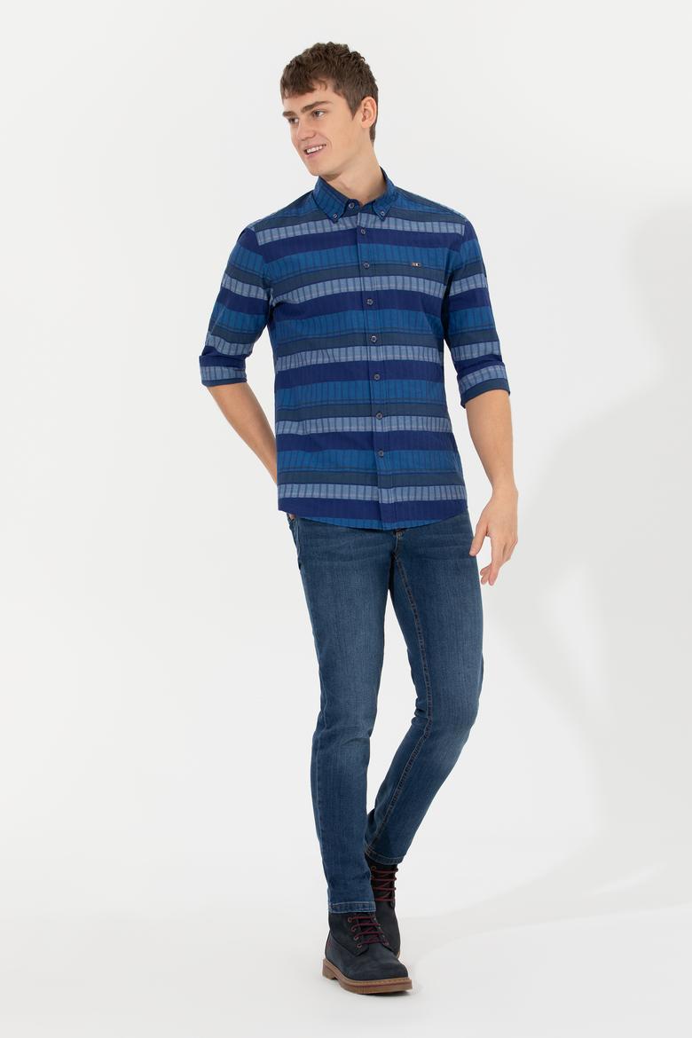 Erkek Mavi Uzun Kollu Gömlek - 50253871001