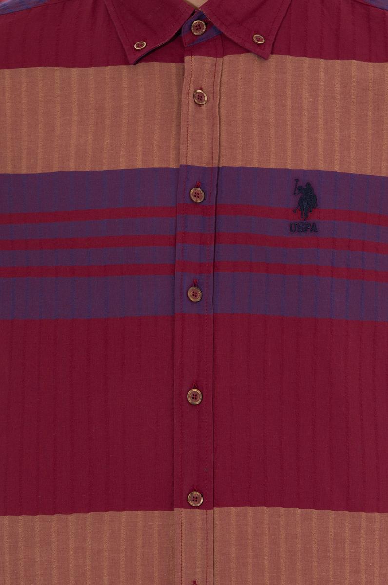 Erkek Vişne Uzun Kollu Gömlek