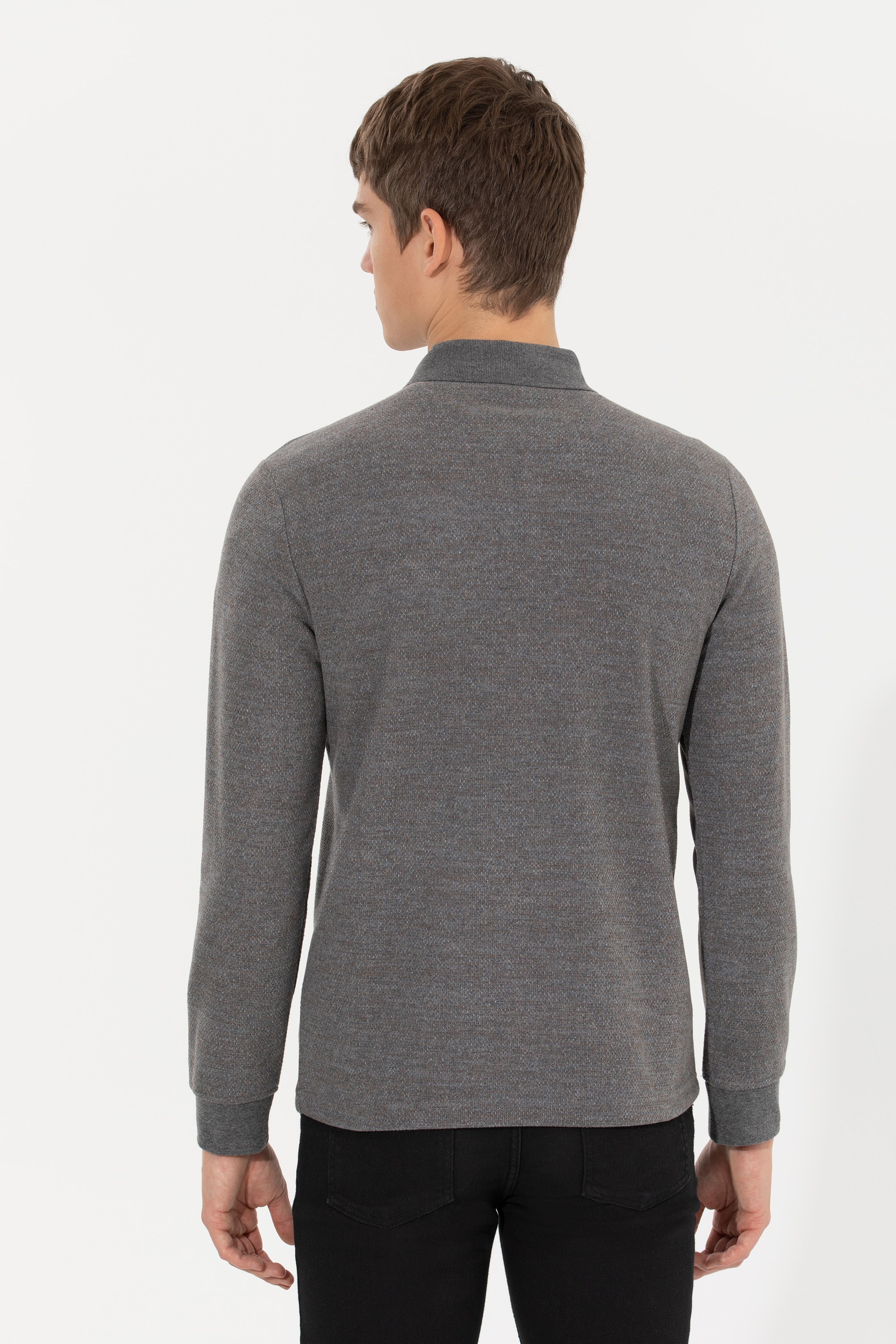 Erkek Gri Melanj Sweatshirt