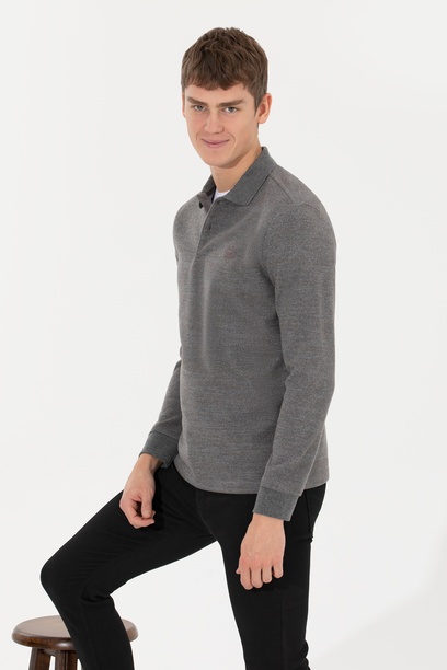 Erkek Gri Melanj Sweatshirt