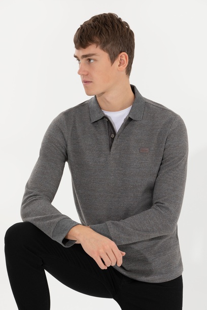 Erkek Gri Melanj Sweatshirt