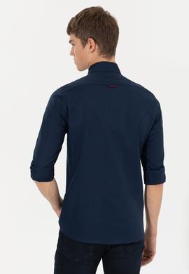 Erkek Lacivert Uzun Kollu Basic Gömlek - 50256694062