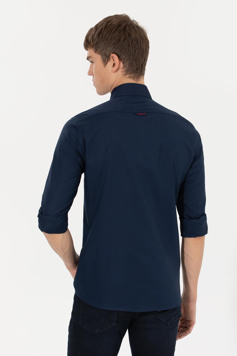 Erkek Lacivert Uzun Kollu Basic Gömlek - 50256694062