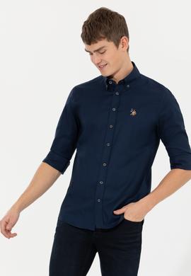 Erkek Lacivert Uzun Kollu Basic Gömlek - 50256694062