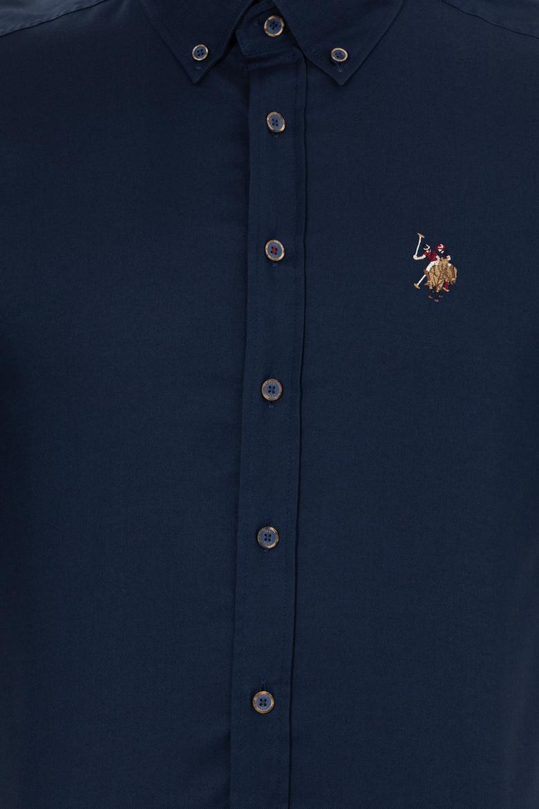 Erkek Lacivert Uzun Kollu Basic Gömlek - 50256694062