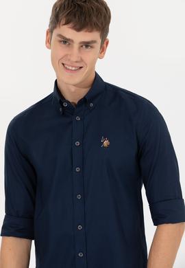 Erkek Lacivert Uzun Kollu Basic Gömlek - 50256694062