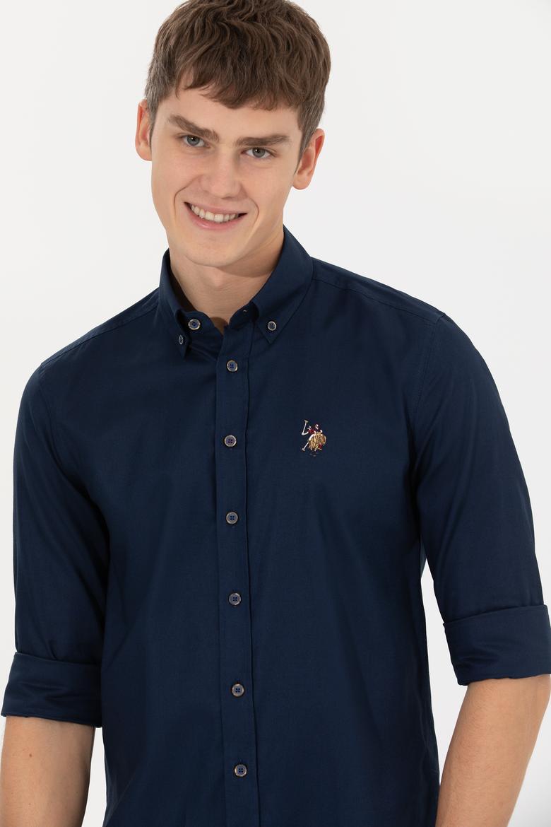 Erkek Lacivert Uzun Kollu Basic Gömlek - 50256694062