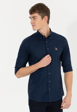 Erkek Lacivert Uzun Kollu Basic Gömlek - 50256694062